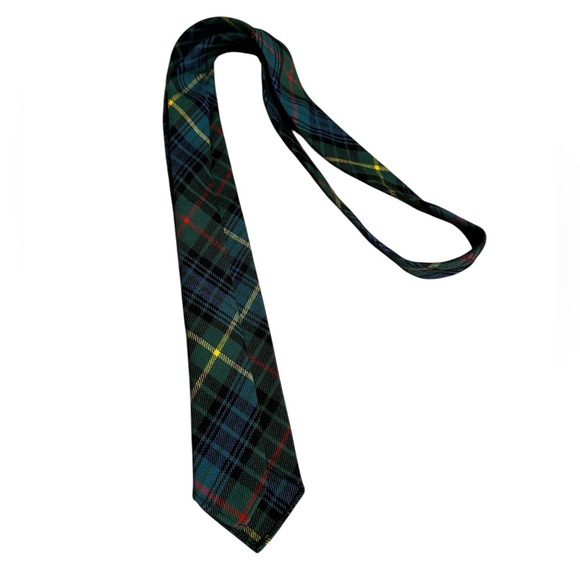 Scottish Wool Tie Necktie Plaid Tartan MacAuslan 3.25"x55" Made in Scotland - Picture 2 of 6